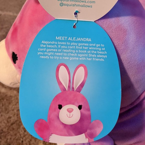 Hug Mees Squishmallow 20 Inch Alejandra Purple/Pink Tie Dye Bunny by KellyToy - Picture 7 of 8